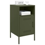 vidaXL Table de chevet vert olive 36x39x68 cm acier