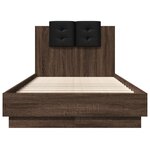 vidaXL Cadre de lit avec tête de lit chêne marron 75x190 cm