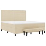 vidaXL Lit à ressorts avec matelas Crème 180 x 200 cm tissu