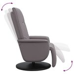 vidaXL Fauteuil inclinable avec repose-pieds gris similicuir