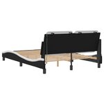 vidaXL Cadre de lit avec LED sans matelas Zadar noir et blanc 140x190 cm