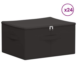 vidaXL Boîte de rangement 24 Pièces Anthracite 50 x 30 x 25 cm