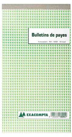Manifold 'Bulletins de paies', 240 x 135 mm, dupli EXACOMPTA