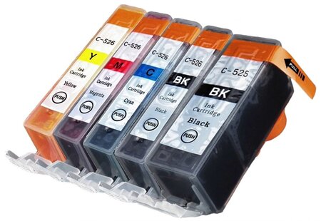 Pack 5 cartouches d'encre pgi 525 xl black cli 526 bk / c/ m/ y pour imprimante canon mx 895