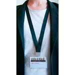 Tour de cou polyester noir recyclé pour badge avec clip no-twist avery - pochette de 10