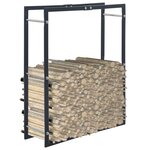 vidaXL Portant de bois de chauffage Noir 80x25x100 cm Acier