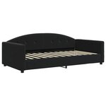 vidaXL Lit de jour avec lit gigogne et matelas noir 100x200 cm velours