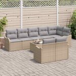 vidaXL Ensemble de canapé de jardin 9 Pièces beige et gris clair