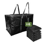 Pack and Move - Lot 6 grands sacs déménagement rangement et transport ultra résistant - Réutilisable - Poignées solides