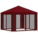 vidaXL Abri de jardin avec parois 3 x 3 m Bordeaux Polyester et Acier