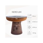 Barbecue brasero en acier  nero hauteur 84 cm diamètre 102 cm