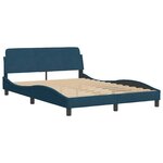 vidaXL Cadre de lit avec tête de lit Dover bleu 140x190cm velours