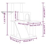 vidaXL Arbre à chat avec griffoirs en sisal Gris foncé 82 cm