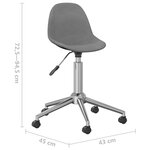 vidaXL Chaises pivotantes à manger lot de 6 Gris clair Tissu