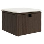vidaXL Salon de jardin 8 Pièces avec coussins marron résine tressée