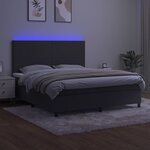 vidaXL Sommier à lattes de lit et matelas et LED Gris foncé 160x200 cm