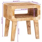 vidaXL Tables d'appoint 40 x 32 x 46 cm bois de manguier massif