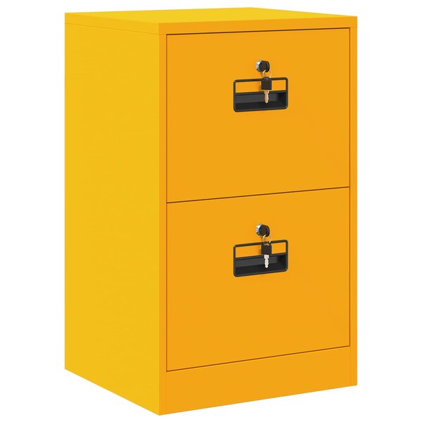 vidaXL Cabinet de Dossier Jaune moutarde 44 x 50 x 106.5 cm