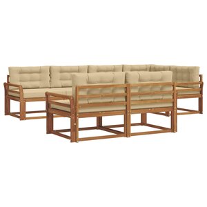 vidaXL Ensemble de canapés d'extérieur 7 Pièces Naturel et Beige