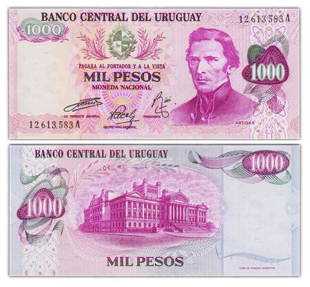 Billet de Collection 1000 Pesos 1974 Uruguay - Neuf - P52
