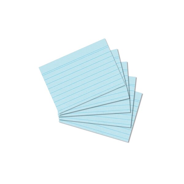 Pqt de 100 Fiches bristol 170g format A8 ligné Bleu HERLITZ