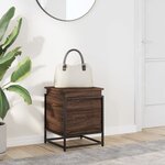 vidaXL Boîte de rangement avec couvercle chêne marron bois ingénierie