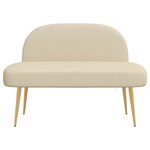 vidaXL Banc rembourré avec dossier Crème 110 x 60 x 76 cm Polyester