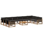 vidaXL Ensemble de canapés d'extérieur 11 Pièces Naturel et noir