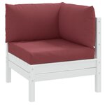vidaXL Coussins de palette lot de 3 rouge bordeaux mélangé tissu