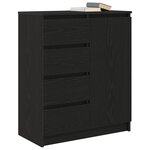 vidaXL Buffet avec tiroirs chêne noir 71x35x84 cm bois d'ingénierie