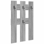 vidaXL Porte-manteau mural Montage mural Sonoma gris 65 x 3 x 100 cm