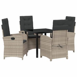 vidaXL Ensemble de salle à manger pour jardin 5 Pièces Gris clair