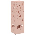 vidaXL Porte-parapluie avec stockage Rose 15 5 x 15 5 x 49 cm Métal