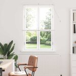 vidaXL Store de Fenêtre avec des rideaux Manuel Blanc Aluminium