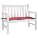vidaXL Coussin de banc de jardin rouge bordeaux 100x50x4 cm