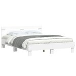 vidaXL Cadre de lit avec LED sans matelas blanc 140x190 cm