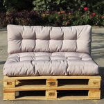 Set 2 coussins palette d'extérieur riou taupe polyester 120 x 80 x 15 cm