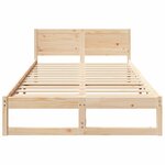 vidaXL Cadre de lit avec tête de lit Naturel 140 x 190 cm Pin massif