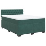 vidaXL Sommier à lattes de lit et matelas Vert foncé 140x190cm Velours