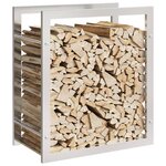 vidaXL Portant de bois de chauffage 50x28x56 cm acier inoxydable