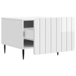 vidaXL Table basse Blanc brillant 49 x 50 x 42 cm Bois d'ingénierie