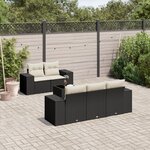 vidaXL Salon de jardin 6 Pièces avec coussins noir résine tressée