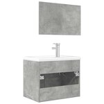 vidaXL Ensemble de meubles de salle de bain 3 Pièces gris béton