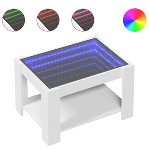 vidaXL Table basse avec LED blanc 73x53x45 cm bois d'ingénierie