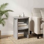 vidaXL Meuble d'appoint Gris Sonoma Ø40 x 50 cm Bois d’ingénierie