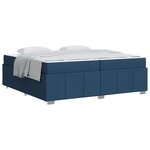 vidaXL Cadre de lit avec matelas Bleu 200 x 200 cm tissu