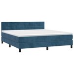 vidaXL Sommier à lattes de lit et matelas Bleu foncé 160x200cm Velours
