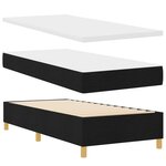 vidaXL Lit à ressorts avec matelas noir 100x200 cm en tissu
