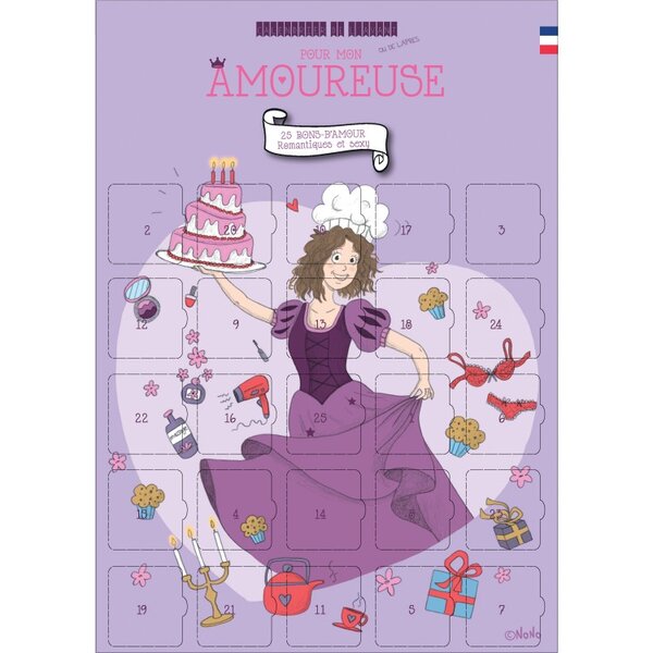 Calendrier mon amoureuse 25 bons d'amour