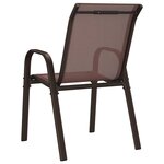 vidaXL Chaises empilables de jardin lot de 4 Marron Tissu textilène